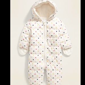 Quilted Water resistant polka dot Snowsuit